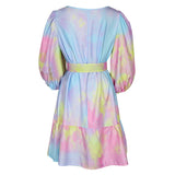 Rochie Desma multicolora cu curea accesorizata