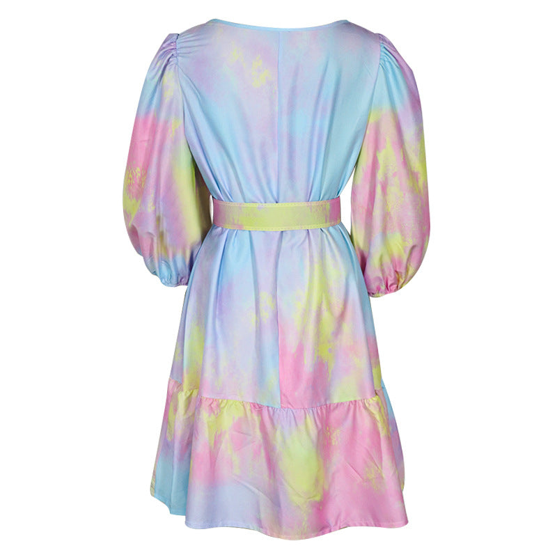 Rochie Desma multicolora cu curea accesorizata