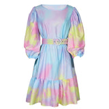 Rochie Desma multicolora cu curea accesorizata