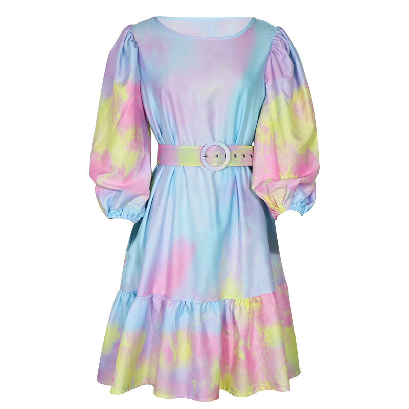 Rochie Desma multicolora cu curea accesorizata