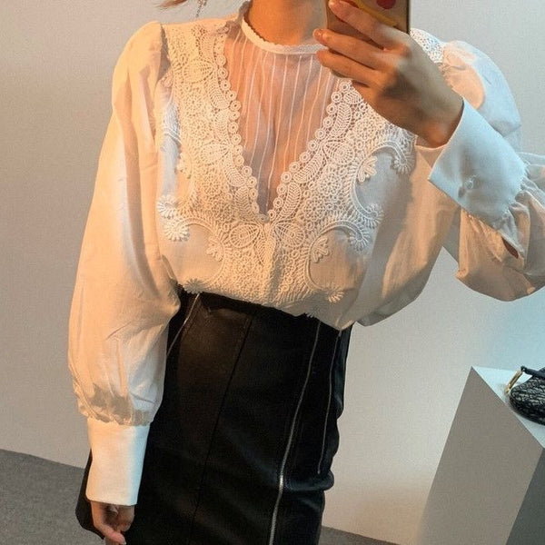 Bluza Lisset cu decolteu transparent