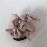 Elastic de par cu figurina in forma de iepuras din material textil si detalii din perle