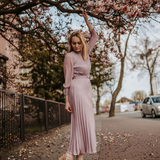 Rochie Orsa mov - cu pliuri - curea inclusa