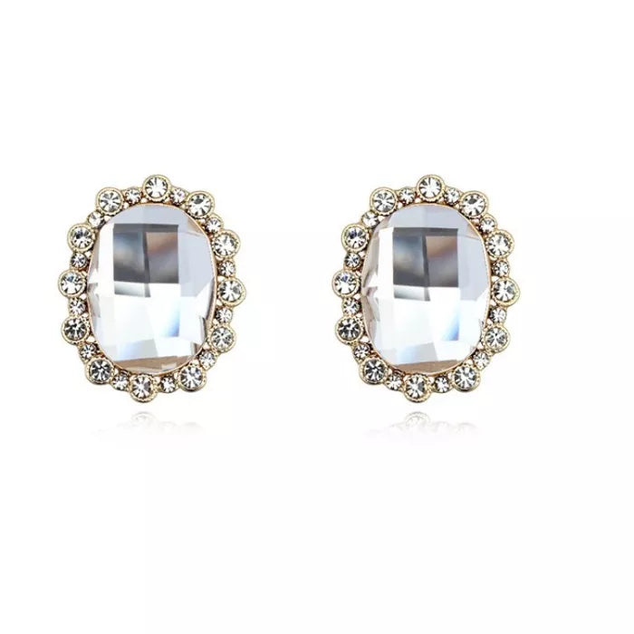 Cercei cu element de cristal si pietre strass