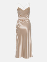 Rochie Rolina crem din satin