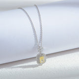 Lantisor cu pandantiv dreptunghiular si cristal galben