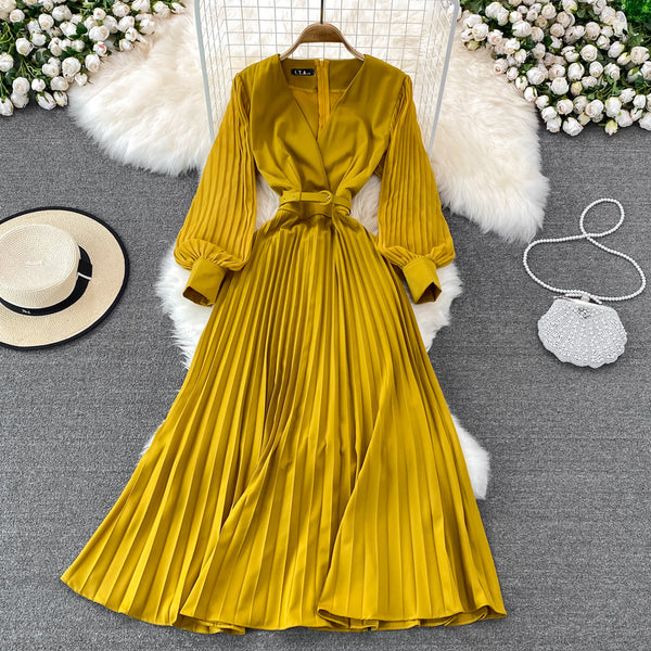 Rochie Zoella galbena cu curea accesorizata