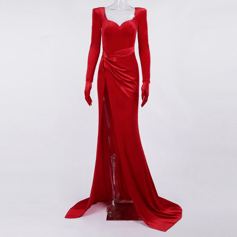 Rochie Geovanna roz din catifea