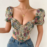 Top Kaida crem tip corset