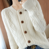 Cardigan Haiden alb din tricot