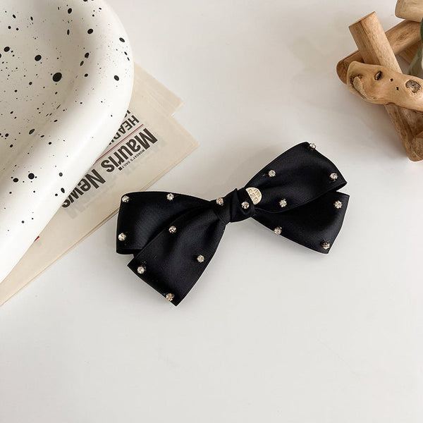 Agrafa de par tip fundita neagra cu pietre strass