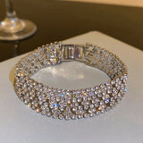 Bratara ajustabila lata, cu pietre strass