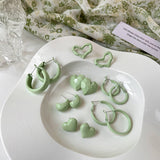Cercei geometrici verde mint