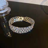 Bratara ajustabila lata, cu pietre strass