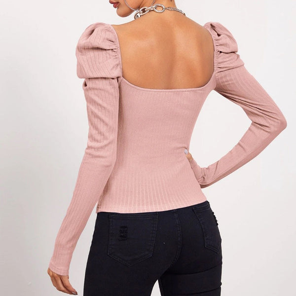 Bluza Felisa roz din material reiat
