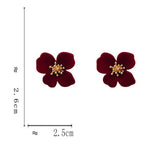 Cercei cu floare colorata, ace de argint 925