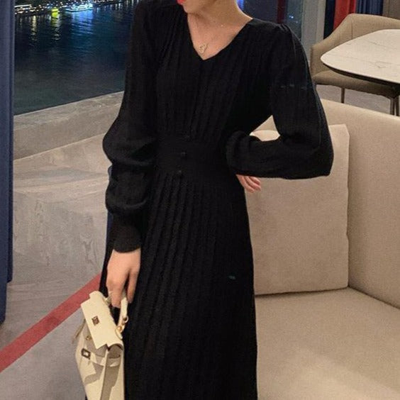 Rochie Zenia neagra din tricot