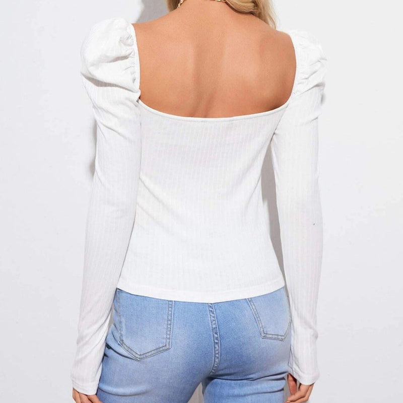 Bluza Felisa alba din material reiat