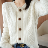Cardigan Haiden alb din tricot