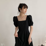 Rochie Mardella neagra din tesatura elastica