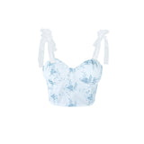 Top Leilani alb cu bretele din tulle