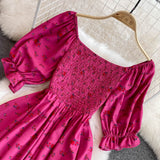 Rochie Onda roz fucsia cu imprimeu floral