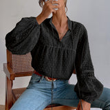 Bluza Onett neagra, cu insertii de dantela