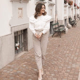 Camasa Zinnia alba cu guler dublu