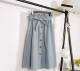 Fusta Eunice albastru deschis - cordon inclus