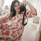 Rochie Serafima alba cu imprimeu floral