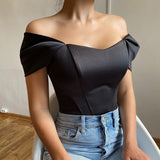 Top Kia negru tip corset