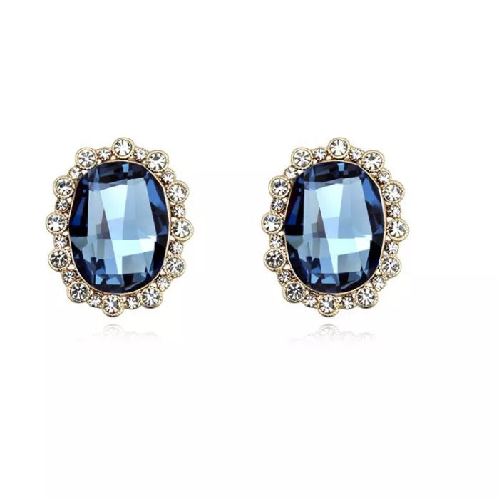 Cercei cu element de cristal si pietre strass