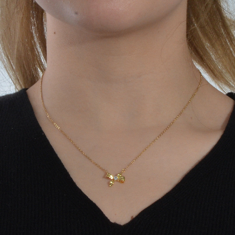 Lantisor cu fundita dubla si cristal